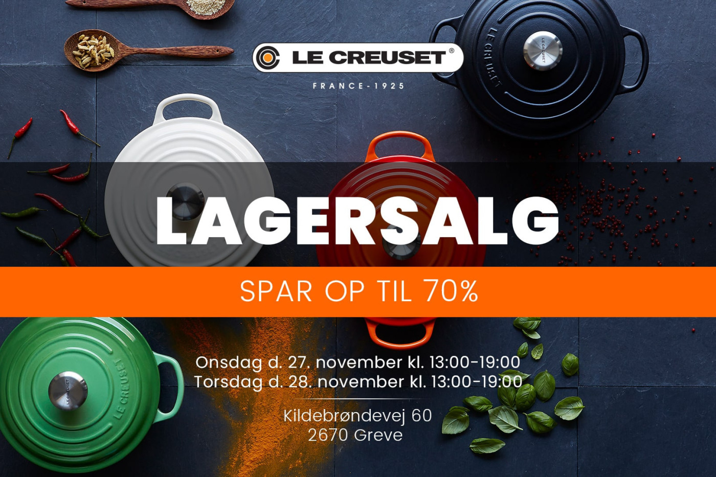 Le Creuset lagersalg